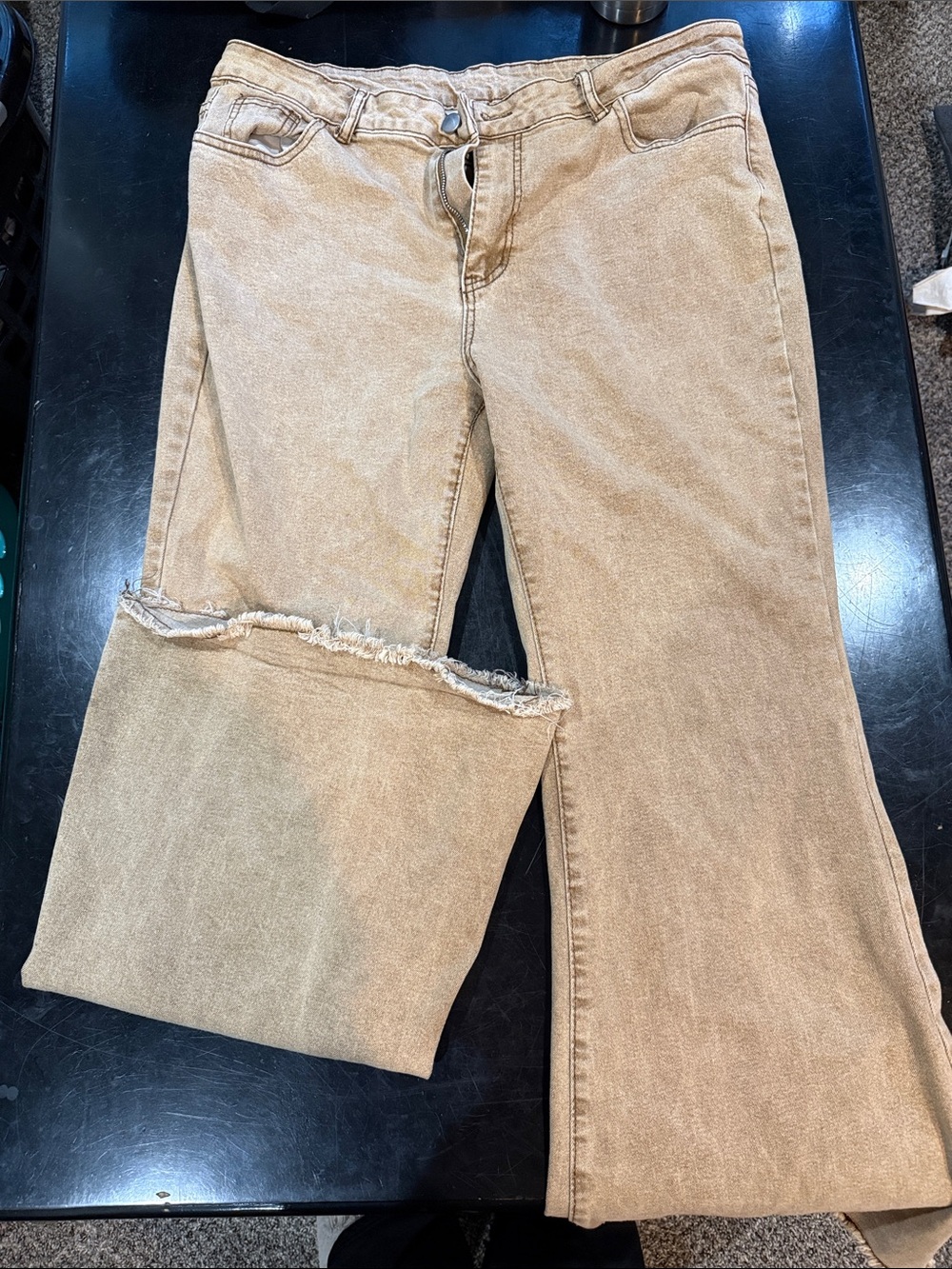 Women’s Tan High-Rise Flared Jeans